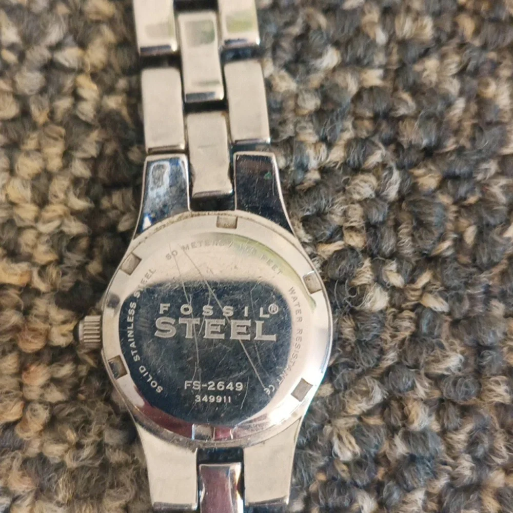 Fossil Steel Watch with Black Face